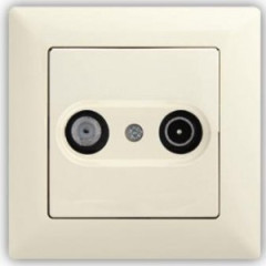 Z�suvka satelitn� + TV VISAGE IVORY b�ov�