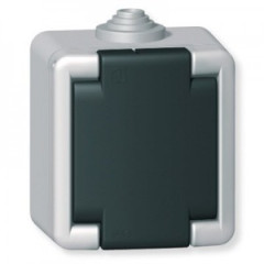 Z�suvka dvojp�lov� na povrch kovov� 16A 250V~ IP55 s polykarbon. jadrom