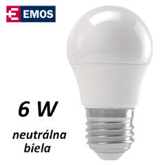 �iarovka LED mini globe 6W, neutr�lna biela, E27 (ZQ1121)