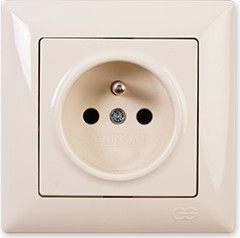 Z�suvka 2P s detskou ochranou VISAGE IVORY b�ov�