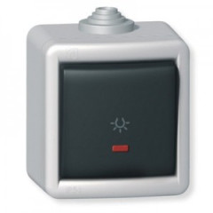 Tla�idlo svetlo na povrch kovov� s orient. osvet., pikt. ~ IP55