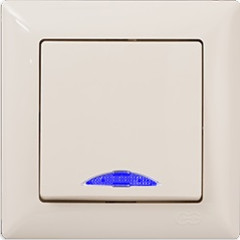 Vyp�na� �. 6 chodbov�/schodiskov� s podsvieten�m VISAGE IVORY b�ov�