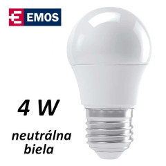 �iarovka LED mini globe 4W, neutr�lna biela, E27 (ZQ1111)
