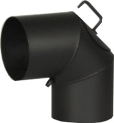 Koleno dymov� 180 mm / 90� / 1,5 mm s �istiacim otvorom a klapkou hrubostenn�