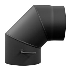Koleno dymov� 180 mm / 90� / 1,5 mm s klapkou hrubostenn�