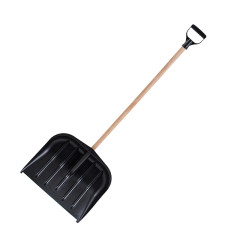 Odh��a� na sneh 45 cm s drevenou rukov�ou �ierny