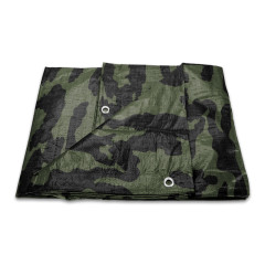 Plachta krycia s okami 8x12 m, 140g/m2 PE oliva/�ierna kamufl�