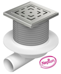 Vpus� podlahov� bo�n� D50 s plav�kom (l�mec, nerezov� mrie�ka LABYRINTH) (MCH- L1 425 X L)