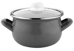 Hrniec smaltovan� s pokrievkou 22 cm / 5,3 l CAPRI SIV� (FLO-0G0618)