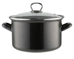 Hrniec smaltovan� s pokrievkou 20 cm / 3,7 l SIV� (FLO-0G0956)
