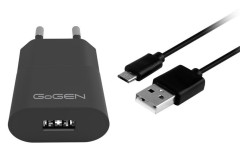 Nab�ja�ka do siete GoGEN ACH 103 MC, 1x USB 1 A + microUSB k�bel 1 m �IERNA (GOGACH103MCB)
