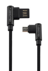 K�bel USB/micro USB, 1 m, obojstrann�, opleten�, �IERNY (MICUSB100MM07)