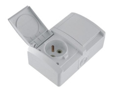 Z�suvka 2x2P na povrch horizont�lna IP44 biela