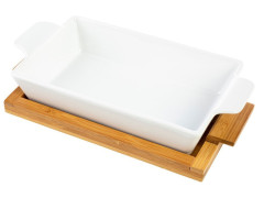 Misa zapekacia keramick� 26 cm na bambusovej podlo�ke (FLO-2N9948)