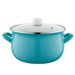 Hrniec smaltovan� s pokrievkou Capri 22 cm 5,3 l