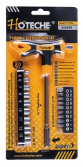 Skrutkova� s T rukov�ou a pr�slu�enstvom 1/4� 20ks Cr-V HOTECHE HT250420