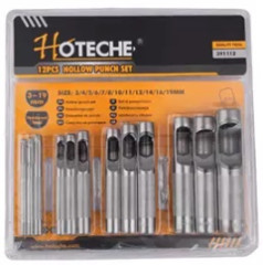 Dierova�e na ko�u 3-19 mm 12-dielna sada HOTECHE HT391112