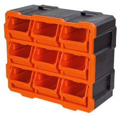 Organiz�r plastov� n�stenn� 378x171x320 mm / 9 z�suviek TACTIX (320676)