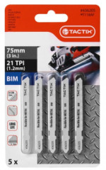 Pl�tky do priamo�iarej p�ly na kov 75 mm/ 21 TPI 5 ks TACTIX (436205)
