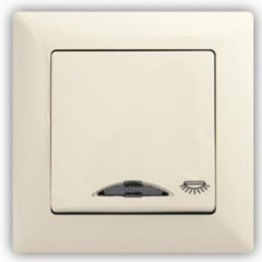 Tla�idlo svetlo s podsvieten�m a piktogramom VISAGE IVORY b�ov�