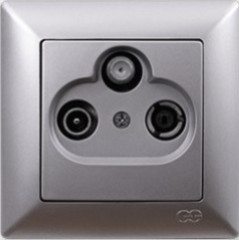 Z�suvka SAT+R+TV koncov� VISAGE AMBIENCE strieborn�