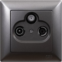 Z�suvka SAT+R+TV koncov� VISAGE AMBIENCE tmavo�ed� (dymov�)